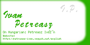 ivan petreasz business card